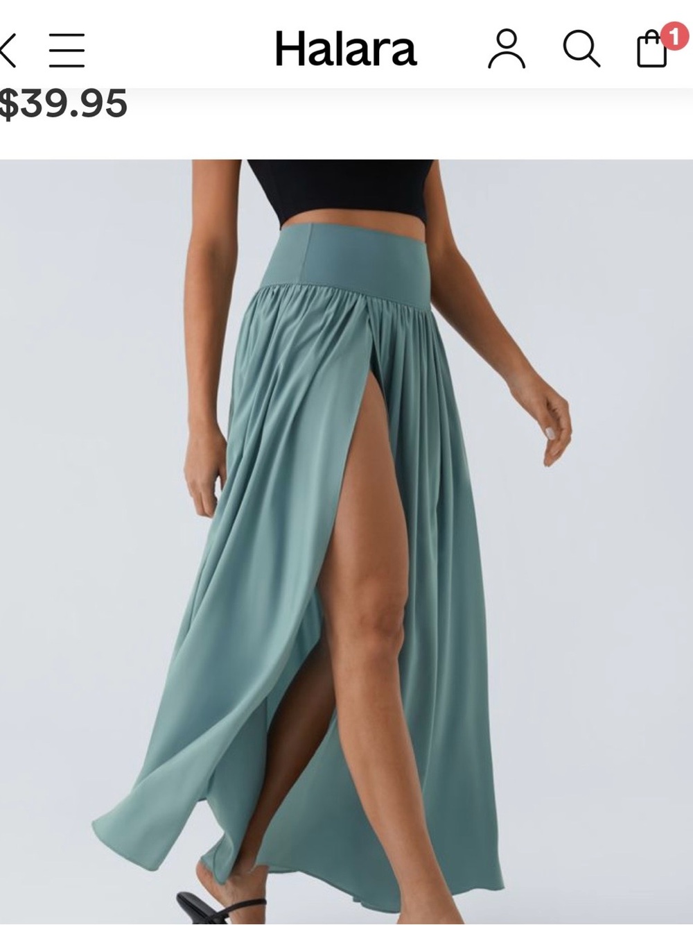 HALARA Sage High-Slit Maxi Skirt with Wide Waistband